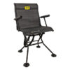 Portable black folding chair with textured faux crocodile-skin fabric, padded back and seat, and four stabilized legs with wide feet for outdoor use.